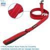 imageAir Frontier Mesh Dog Harness with and Reflective Dog Leash Set Reflective Stitching and Lightweight Breathable NoPull Design Adjustable Neck and Chest Straps for Small to Large Breeds  RDW MHarness Leash Set Red Mesh
