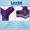imageAir Frontier Mesh Dog Harness with and Reflective Dog Leash Set Reflective Stitching and Lightweight Breathable NoPull Design Adjustable Neck and Chest Straps for Small to Large Breeds  RDW MHarness Purple Mesh