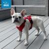 imageAir Frontier Mesh Dog Harness with and Reflective Dog Leash Set Reflective Stitching and Lightweight Breathable NoPull Design Adjustable Neck and Chest Straps for Small to Large Breeds  RDW MHarness Red Mesh