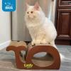 imageBest Pet Supplies Corrugated Cardboard Cat Scratcher Refill Pads Lounger and Fun Interactive Scratching Boards Claw Safe Durable Natural Recycled Materials Supports Active Play  CatShapeWhale