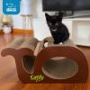 imageBest Pet Supplies Corrugated Cardboard Cat Scratcher Refill Pads Lounger and Fun Interactive Scratching Boards Claw Safe Durable Natural Recycled Materials Supports Active Play  CatShapeWhale