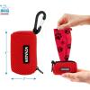 imageBest Pet Supplies Dog Poop Bag Holder Leash Attachment with 15 Bags Red Reusable Mesh Dispenser Pouch for Travel Walking Park and Outdoor Use Soft and Durable with ClipOnRed Mesh