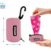 imageBest Pet Supplies Dog Poop Bag Holder Leash Attachment with 15 Bags Red Reusable Mesh Dispenser Pouch for Travel Walking Park and Outdoor Use Soft and Durable with ClipOnPink Mesh