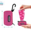 imageBest Pet Supplies Dog Poop Bag Holder Leash Attachment with 15 Bags Red Reusable Mesh Dispenser Pouch for Travel Walking Park and Outdoor Use Soft and Durable with ClipOnFuchsia Mesh