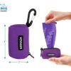 imageBest Pet Supplies Dog Poop Bag Holder Leash Attachment with 15 Bags Red Reusable Mesh Dispenser Pouch for Travel Walking Park and Outdoor Use Soft and Durable with ClipOnPurple Mesh