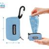 imageBest Pet Supplies Dog Poop Bag Holder Leash Attachment with 15 Bags Red Reusable Mesh Dispenser Pouch for Travel Walking Park and Outdoor Use Soft and Durable with ClipOnBaby Blue Mesh