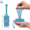 imageBest Pet Supplies Dog Poop Bag Holder Leash Attachment with 15 Bags Red Reusable Mesh Dispenser Pouch for Travel Walking Park and Outdoor Use Soft and Durable with ClipOnBaby Blue Plastic