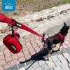 imageBest Pet Supplies Dog Poop Bag Holder Leash Attachment with 15 Bags Red Reusable Mesh Dispenser Pouch for Travel Walking Park and Outdoor Use Soft and Durable with ClipOnRed Mesh