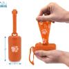 imageBest Pet Supplies Dog Poop Bag Holder Leash Attachment with 15 Bags Red Reusable Mesh Dispenser Pouch for Travel Walking Park and Outdoor Use Soft and Durable with ClipOnOrange Plastic