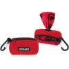 imageBest Pet Supplies Dog Poop Bag Holder Leash Attachment with 15 Bags Red Reusable Mesh Dispenser Pouch for Travel Walking Park and Outdoor Use Soft and Durable with ClipOnRed Mesh