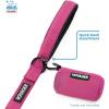 imageBest Pet Supplies Dog Poop Bag Holder Leash Attachment with 15 Bags Red Reusable Mesh Dispenser Pouch for Travel Walking Park and Outdoor Use Soft and Durable with ClipOnFuchsia Mesh