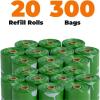 imageBest Pet Supplies Dog Poop Bags 150 Bags for Waste Refuse Cleanup Doggy Roll Replacements for Outdoor Puppy Walking and Travel Leak Proof and Tear Resistant Thick Plastic  OrangeGRS Green