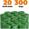 imageBest Pet Supplies Dog Poop Bags 150 Bags for Waste Refuse Cleanup Doggy Roll Replacements for Outdoor Puppy Walking and Travel Leak Proof and Tear Resistant Thick Plastic  OrangeGRS Green Unscented