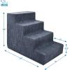 imageBest Pet Supplies Dog Stairs ampamp Steps  Foam Steps for Small Dogs ampamp Cats NonSlip Indoor Balanced Pet Step Support Dog Ramp No Assembly Brown Lattice Print Foldable 3Step 165inch HeightDark Gray Linen