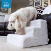 imageBest Pet Supplies Dog Stairs ampamp Steps  Foam Steps for Small Dogs ampamp Cats NonSlip Indoor Balanced Pet Step Support Dog Ramp No Assembly Brown Lattice Print Foldable 3Step 165inch HeightBrick Red