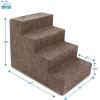 imageBest Pet Supplies Dog Stairs ampamp Steps  Foam Steps for Small Dogs ampamp Cats NonSlip Indoor Balanced Pet Step Support Dog Ramp No Assembly Brown Lattice Print Foldable 3Step 165inch HeightBrown Linen