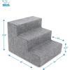 imageBest Pet Supplies Dog Stairs ampamp Steps  Foam Steps for Small Dogs ampamp Cats NonSlip Indoor Balanced Pet Step Support Dog Ramp No Assembly Brown Lattice Print Foldable 3Step 165inch HeightAsh Gray Linen