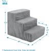 imageBest Pet Supplies Dog Stairs ampamp Steps  Foam Steps for Small Dogs ampamp Cats NonSlip Indoor Balanced Pet Step Support Dog Ramp No Assembly Brown Lattice Print Foldable 3Step 165inch HeightGray