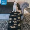 imageBest Pet Supplies Dog Stairs ampamp Steps  Foam Steps for Small Dogs ampamp Cats NonSlip Indoor Balanced Pet Step Support Dog Ramp No Assembly Brown Lattice Print Foldable 3Step 165inch HeightPaw Print on Black