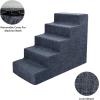 imageBest Pet Supplies Dog Stairs ampamp Steps  Foam Steps for Small Dogs ampamp Cats NonSlip Indoor Balanced Pet Step Support Dog Ramp No Assembly Brown Lattice Print Foldable 3Step 165inch HeightDark Gray Linen