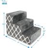 imageBest Pet Supplies Dog Stairs ampamp Steps  Foam Steps for Small Dogs ampamp Cats NonSlip Indoor Balanced Pet Step Support Dog Ramp No Assembly Brown Lattice Print Foldable 3Step 165inch HeightGray Lattice Print