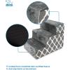 imageBest Pet Supplies Dog Stairs ampamp Steps  Foam Steps for Small Dogs ampamp Cats NonSlip Indoor Balanced Pet Step Support Dog Ramp No Assembly Brown Lattice Print Foldable 3Step 165inch HeightGray Lattice Print