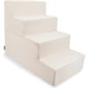 imageBest Pet Supplies Dog Stairs ampamp Steps  Foam Steps for Small Dogs ampamp Cats NonSlip Indoor Balanced Pet Step Support Dog Ramp No Assembly Brown Lattice Print Foldable 3Step 165inch HeightIvory