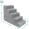 imageBest Pet Supplies Dog Stairs ampamp Steps  Foam Steps for Small Dogs ampamp Cats NonSlip Indoor Balanced Pet Step Support Dog Ramp No Assembly Brown Lattice Print Foldable 3Step 165inch HeightAsh Gray Linen