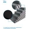 imageBest Pet Supplies Dog Stairs ampamp Steps  Foam Steps for Small Dogs ampamp Cats NonSlip Indoor Balanced Pet Step Support Dog Ramp No Assembly Brown Lattice Print Foldable 3Step 165inch HeightGray Lattice Print
