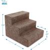 imageBest Pet Supplies Dog Stairs ampamp Steps  Foam Steps for Small Dogs ampamp Cats NonSlip Indoor Balanced Pet Step Support Dog Ramp No Assembly Brown Lattice Print Foldable 3Step 165inch HeightBrown Linen