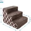imageBest Pet Supplies Dog Stairs ampamp Steps  Foam Steps for Small Dogs ampamp Cats NonSlip Indoor Balanced Pet Step Support Dog Ramp No Assembly Brown Lattice Print Foldable 3Step 165inch HeightBrown Lattice Print