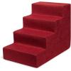 imageBest Pet Supplies Dog Stairs ampamp Steps  Foam Steps for Small Dogs ampamp Cats NonSlip Indoor Balanced Pet Step Support Dog Ramp No Assembly Brown Lattice Print Foldable 3Step 165inch HeightBrick Red