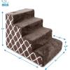 imageBest Pet Supplies Dog Stairs ampamp Steps  Foam Steps for Small Dogs ampamp Cats NonSlip Indoor Balanced Pet Step Support Dog Ramp No Assembly Brown Lattice Print Foldable 3Step 165inch HeightBrown Lattice Print
