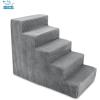 imageBest Pet Supplies Dog Stairs ampamp Steps  Foam Steps for Small Dogs ampamp Cats NonSlip Indoor Balanced Pet Step Support Dog Ramp No Assembly Brown Lattice Print Foldable 3Step 165inch HeightGray