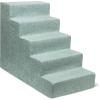 imageBest Pet Supplies Dog Stairs ampamp Steps  Foam Steps for Small Dogs ampamp Cats NonSlip Indoor Balanced Pet Step Support Dog Ramp No Assembly Brown Lattice Print Foldable 3Step 165inch HeightPale Teal