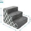 imageBest Pet Supplies Dog Stairs ampamp Steps  Foam Steps for Small Dogs ampamp Cats NonSlip Indoor Balanced Pet Step Support Dog Ramp No Assembly Brown Lattice Print Foldable 3Step 165inch HeightGray Lattice Print