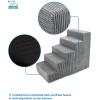 imageBest Pet Supplies Dog Stairs ampamp Steps  Foam Steps for Small Dogs ampamp Cats NonSlip Indoor Balanced Pet Step Support Dog Ramp No Assembly Brown Lattice Print Foldable 3Step 165inch HeightGray