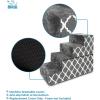 imageBest Pet Supplies Dog Stairs ampamp Steps  Foam Steps for Small Dogs ampamp Cats NonSlip Indoor Balanced Pet Step Support Dog Ramp No Assembly Brown Lattice Print Foldable 3Step 165inch HeightGray Lattice Print