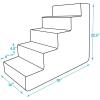 imageBest Pet Supplies Dog Stairs ampamp Steps  Foam Steps for Small Dogs ampamp Cats NonSlip Indoor Balanced Pet Step Support Dog Ramp No Assembly Brown Lattice Print Foldable 3Step 165inch HeightGray