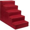 imageBest Pet Supplies Dog Stairs ampamp Steps  Foam Steps for Small Dogs ampamp Cats NonSlip Indoor Balanced Pet Step Support Dog Ramp No Assembly Brown Lattice Print Foldable 3Step 165inch HeightBrick Red