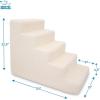 imageBest Pet Supplies Dog Stairs ampamp Steps  Foam Steps for Small Dogs ampamp Cats NonSlip Indoor Balanced Pet Step Support Dog Ramp No Assembly Brown Lattice Print Foldable 3Step 165inch HeightLambswool