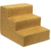 imageBest Pet Supplies Dog Stairs ampamp Steps  Foam Steps for Small Dogs ampamp Cats NonSlip Indoor Balanced Pet Step Support Dog Ramp No Assembly Brown Lattice Print Foldable 3Step 165inch HeightMustard