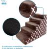imageBest Pet Supplies Dog Stairs ampamp Steps  Foam Steps for Small Dogs ampamp Cats NonSlip Indoor Balanced Pet Step Support Dog Ramp No Assembly Brown Lattice Print Foldable 3Step 165inch HeightBrown Lattice Print