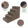 imageBest Pet Supplies Dog Stairs ampamp Steps  Foam Steps for Small Dogs ampamp Cats NonSlip Indoor Balanced Pet Step Support Dog Ramp No Assembly Brown Lattice Print Foldable 3Step 165inch HeightBrown Linen