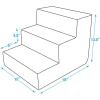 imageBest Pet Supplies Dog Stairs ampamp Steps  Foam Steps for Small Dogs ampamp Cats NonSlip Indoor Balanced Pet Step Support Dog Ramp No Assembly Brown Lattice Print Foldable 3Step 165inch HeightDark Gray Linen