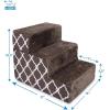 imageBest Pet Supplies Dog Stairs ampamp Steps  Foam Steps for Small Dogs ampamp Cats NonSlip Indoor Balanced Pet Step Support Dog Ramp No Assembly Brown Lattice Print Foldable 3Step 165inch HeightBrown Lattice Print