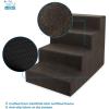 imageBest Pet Supplies Dog Stairs ampamp Steps  Foam Steps for Small Dogs ampamp Cats NonSlip Indoor Balanced Pet Step Support Dog Ramp No Assembly Brown Lattice Print Foldable 3Step 165inch HeightDark Brown