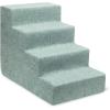 imageBest Pet Supplies Dog Stairs ampamp Steps  Foam Steps for Small Dogs ampamp Cats NonSlip Indoor Balanced Pet Step Support Dog Ramp No Assembly Brown Lattice Print Foldable 3Step 165inch HeightPale Teal