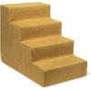 imageBest Pet Supplies Dog Stairs ampamp Steps  Foam Steps for Small Dogs ampamp Cats NonSlip Indoor Balanced Pet Step Support Dog Ramp No Assembly Brown Lattice Print Foldable 3Step 165inch HeightMustard
