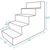 imageBest Pet Supplies Dog Stairs ampamp Steps  Foam Steps for Small Dogs ampamp Cats NonSlip Indoor Balanced Pet Step Support Dog Ramp No Assembly Brown Lattice Print Foldable 3Step 165inch HeightDark Gray Linen